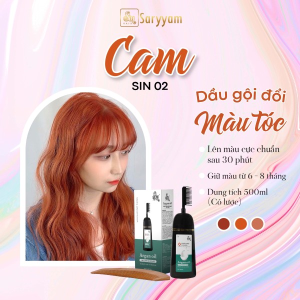 Dầu gội đổi màu tóc Sinhair - Màu Cam(Chai 500ml)