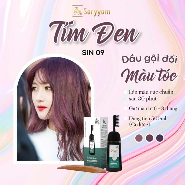 Dầu gội đổi màu tóc Sinhair Đỏ tím (Chai 500ml)