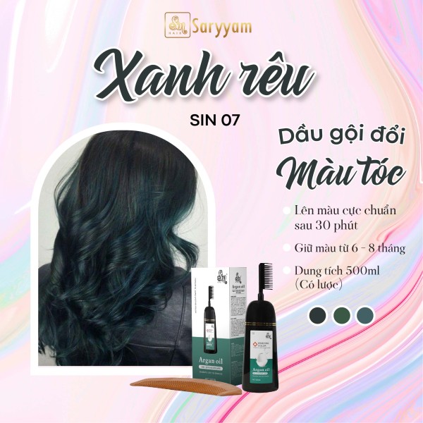 Dầu gội đổi màu tóc Sinhair Xanh Rêu (Chai 500ml)